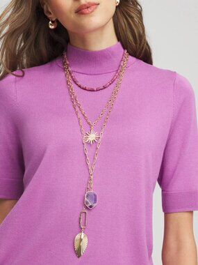 Chico's Amethyst Convertible Multi-Layer Necklace $89.50 NWT